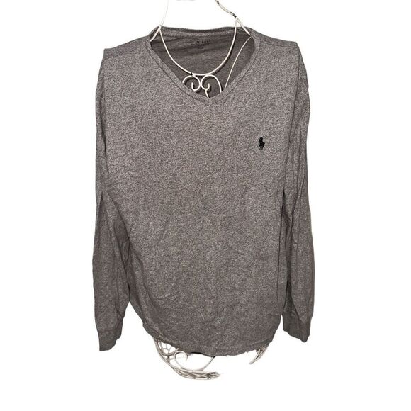 Nice POLO RALPH LAUREN Men's grey V Neck Classic Fit Tee V-neck. Long sleeves. S - Picture 1 of 7